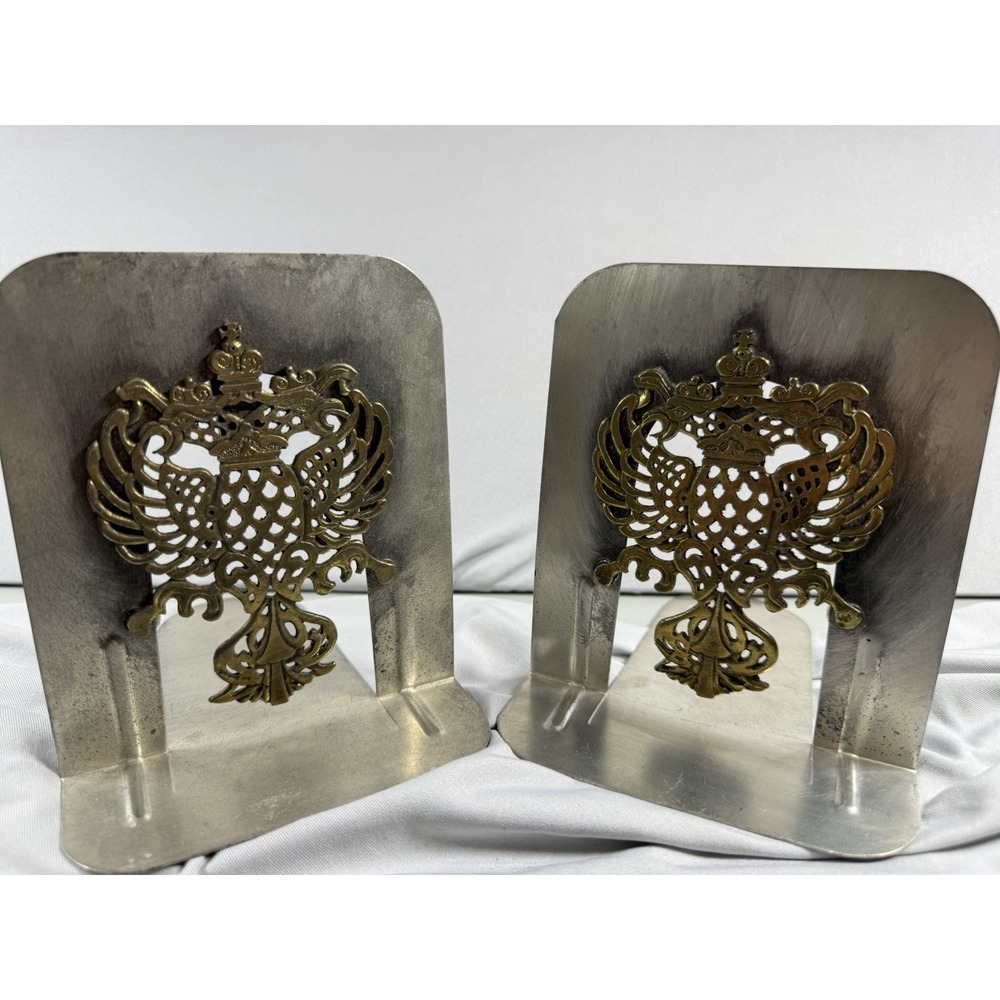 Vintage Metzke 1980 Scottish Rite Masonic Double Headed Eagle Bookends USA